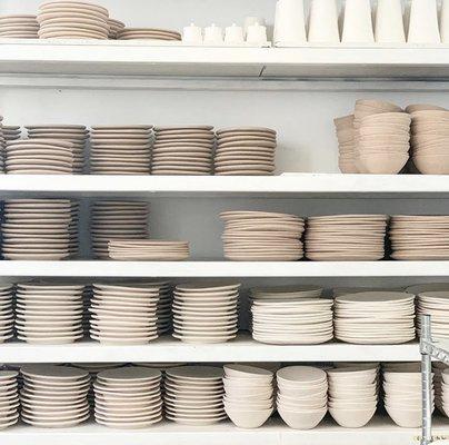 stacked bisqueware