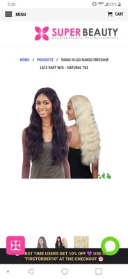 Shake-N-Go Naked 100% Human Hair Freedom Lace Part Wig, $220.80 from "SuperBeauty" retailer.