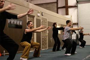 Tai chi Class warm up.