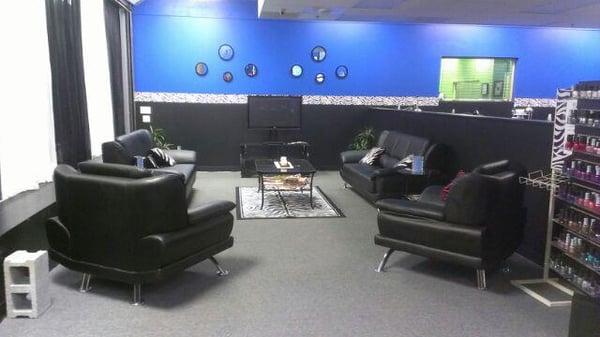 Reception Area has comfortable leather couches and flat screen tv for your viewing pleasure.