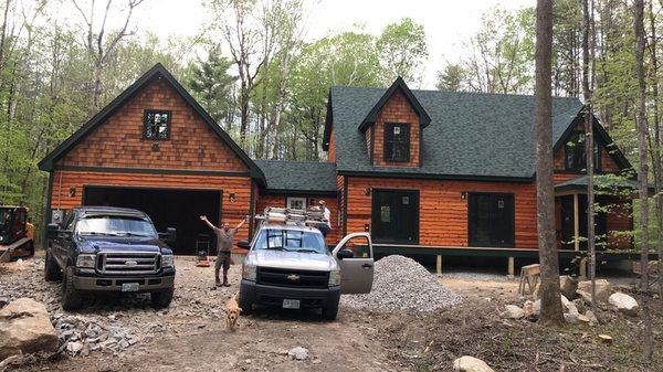 Another exterior staining job this house was dipped in Tompson's timber oil