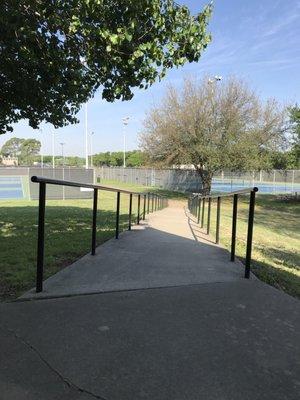 LB side stairs to courts