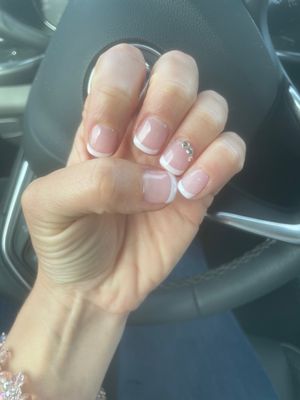 French powder gel with little diamonds by Bella!