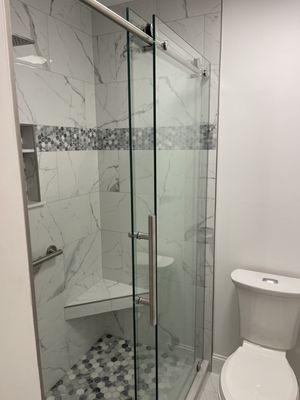 Shower and toilet