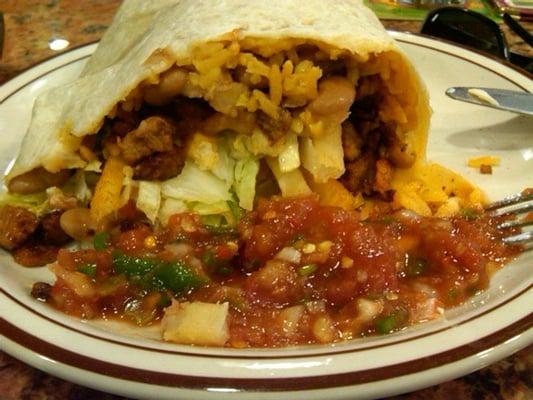 Inside the California Burrito with Salsa