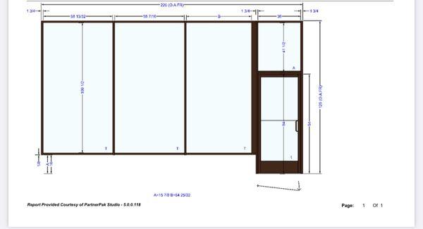 shop drawing for restaurant storefront