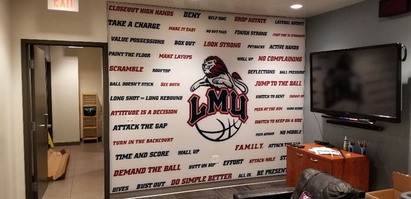 Just finished 10' x 10' WonderWall graphic for LMU Womans Basketball.