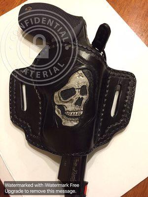 Custom Holsters done at our shop. Have a design in mind?  We can make it for you