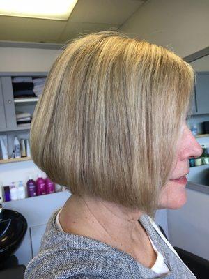 Beautiful High lights and Inverted Bob Style