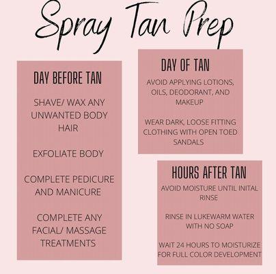 Prepare for your spray tan