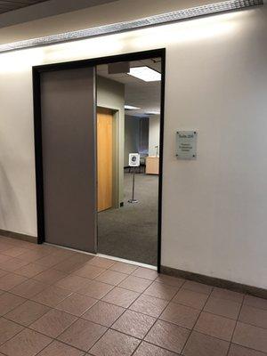 Door to the testing center on second floor of building