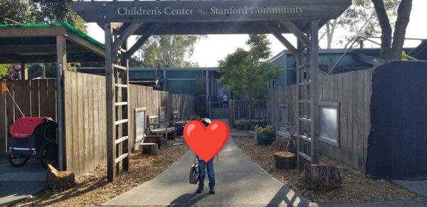 My son at the old site, saying goodbye