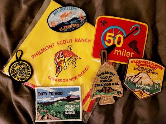 My son's patches and neckerchief from Philmont