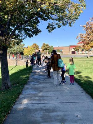 Nature walks with Preschool and Before & After School Program kids.