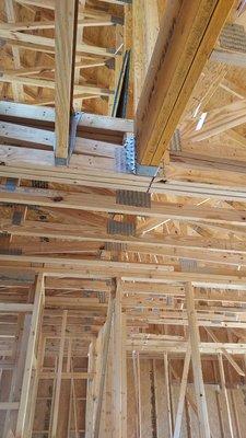 14" open web floor system built into bonus room trusses.