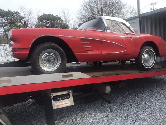 Towing classic corvette on Long Island New York by owner of H&H Towing in Long Island  Call 6317741843