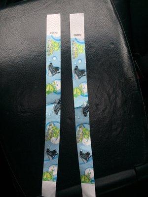 Two unused wristbands