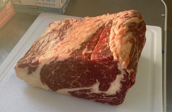 How our day starts every day 100% fresh ribeye about to be sliced to perfection