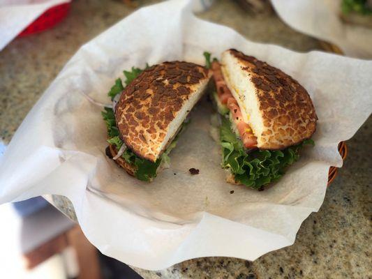 Avocado Veggie Sandwich on Dutch Crunch bread