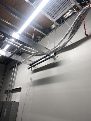 Structured cabling installation, in progress