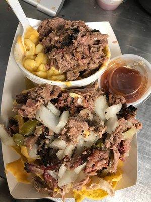 Brisket nachos and Nac Mac Brisket-YUM