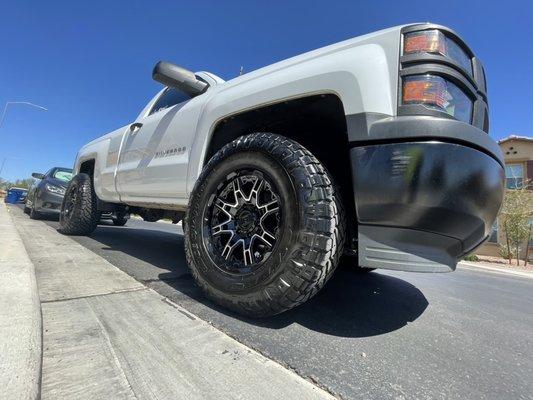 Wash and Wax on the truck with UV protection coating on these tires! Call now to book your appointment!