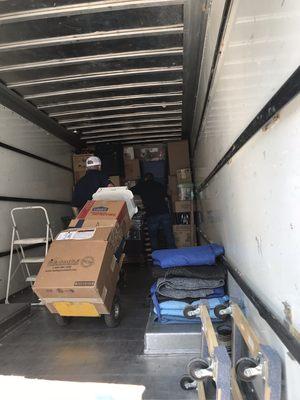 Our guys loading the truck