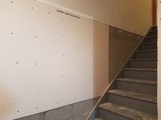 Attaching drywall to the block wall