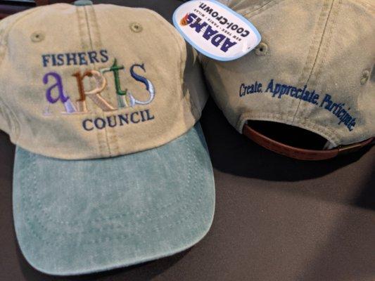 Fishers Arts Council embroidered hats