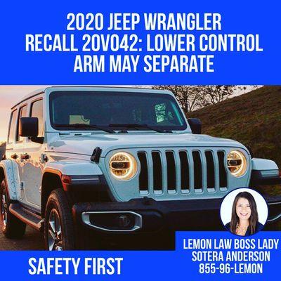 FCA Jeep recall. Safety first