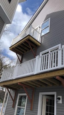 Beautiful custom porch for this house.