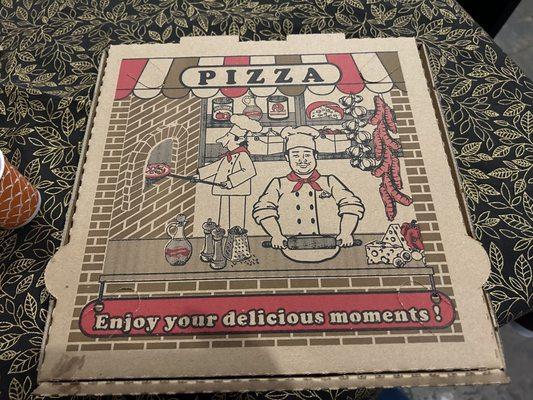 To-go pizza box