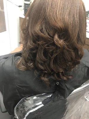 Blow dry and curl