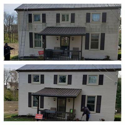 Pressure Washed Home Before and After