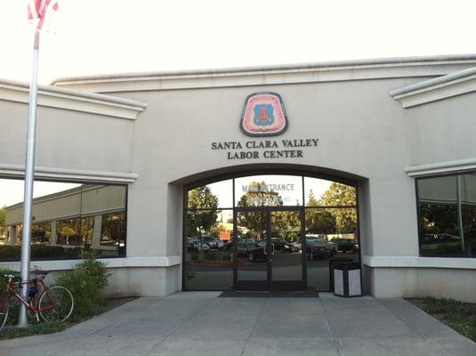 The front entrance to the building where the Labor Council is located.