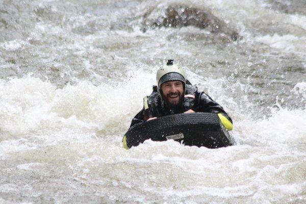 Going through a rapid on the Tuckasegee river.