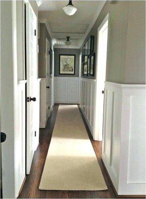 New hardwood floor and wainscoting in my upstairs hallway.