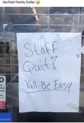 This store needs staff