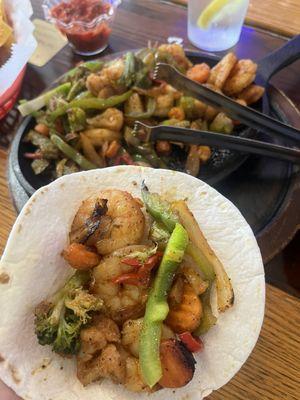 Shrimp fajitas