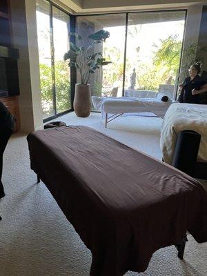 Massage table set up!