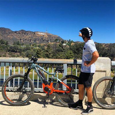 Looking at our destination from the Mulholland Dam.