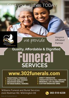 www.302funerals.com has affordable payment options available. Call today 302-510-6228