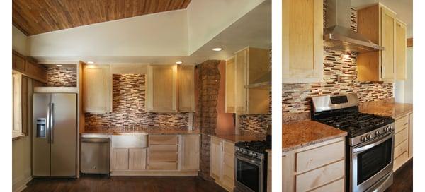 These simple Shaker Style cabinets were commissioned for a renovated home originally built in 1888...