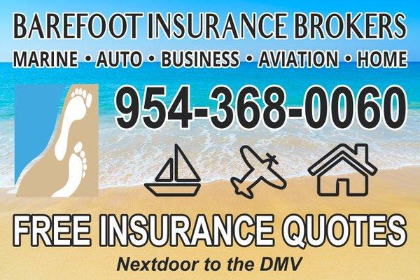 Barefoot Insurance Brokers Services the entire State of Florida for your Property & Casualty Insurance needs, even Aviation!