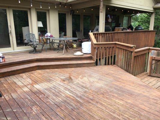 Deck staining before