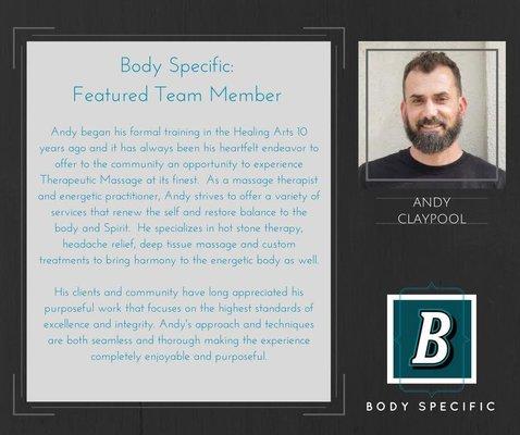 October 2016 Featured Team Member: Andy Claypool