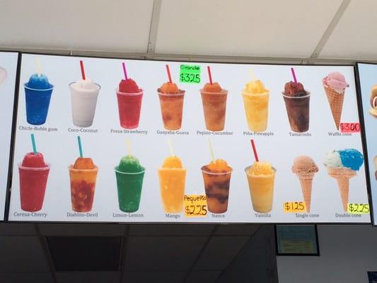 Raspado flavors