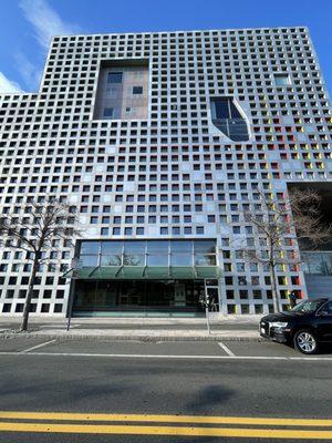 Simmons Hall nicknamed " The Sponge" a Cool Architectural Building Undergraduate Residence for Students @ MIT Cambridge MA