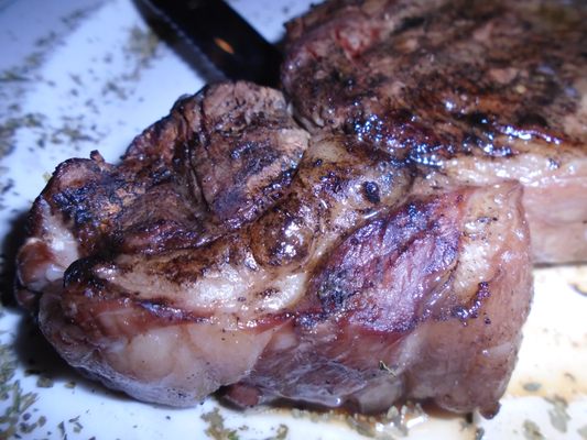 14 oz. ribeye, close-up.