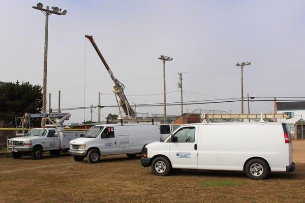 Northridge Electric on the job at Pike Field.